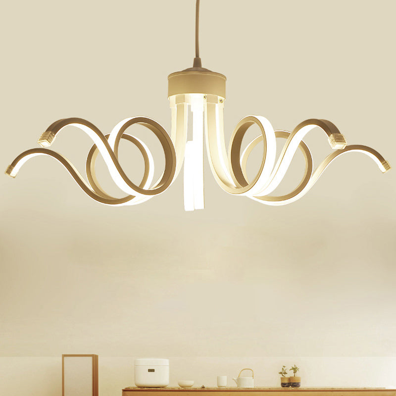 Modern Style Petal LED Ceiling Lighting Acrylic Restaurant Chandelier Light Fixture