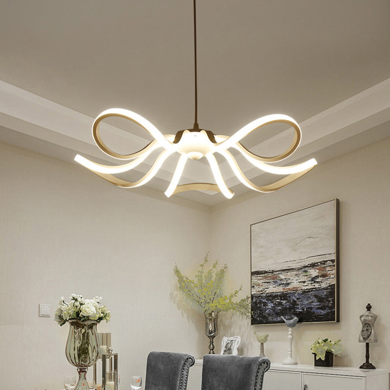 Modern Style Petal LED Ceiling Lighting Acrylic Restaurant Chandelier Light Fixture