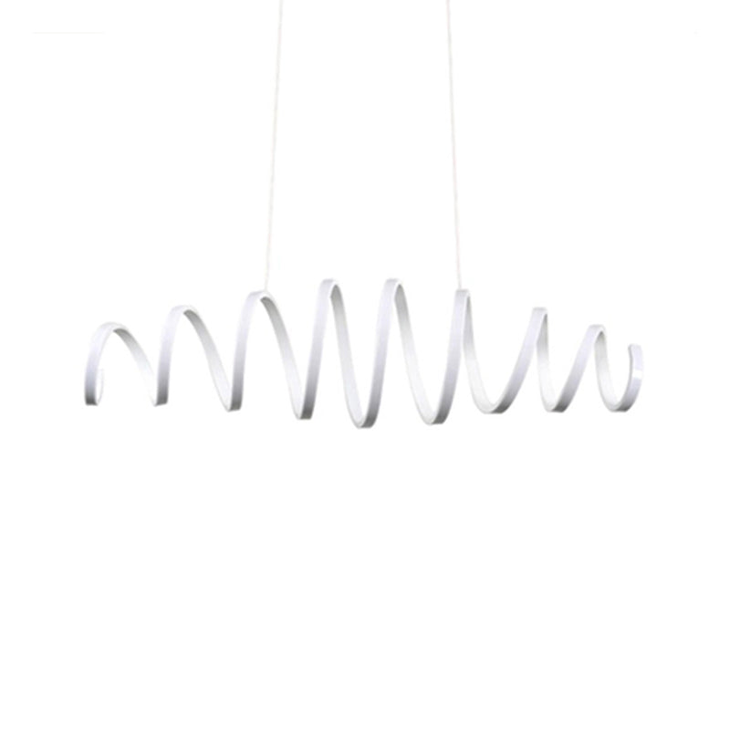 Spiral Chandelier Pendant Light Contemporary Acrylic Dining Room LED Hanging Light in White