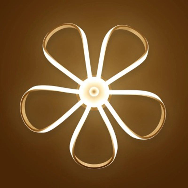 Flower Chandelier Lighting Minimalist Acrylic Restaurant LED Pendant Light in White