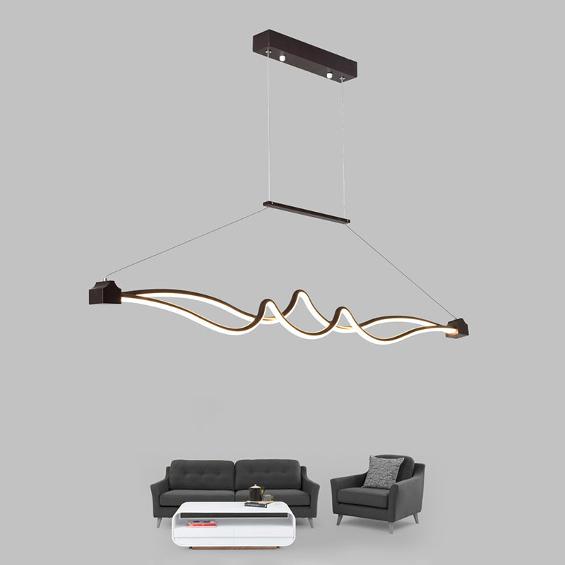Illuminazione a sospensione con l'isola contorta sala da pranzo metallica contemporanea Luce a soffitto a LED