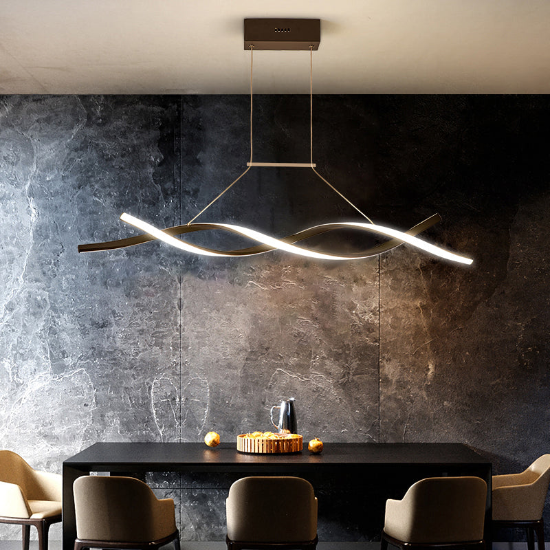 Lampada dell'isola intrecciata acrilica in stile Nordico Luce a sospensione a soffitto a LED nero