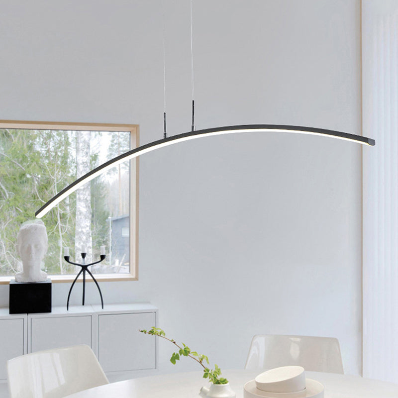 Arched Shape LED Pendant Light Modern Acrylic Dining Room Hanging Island Lighting