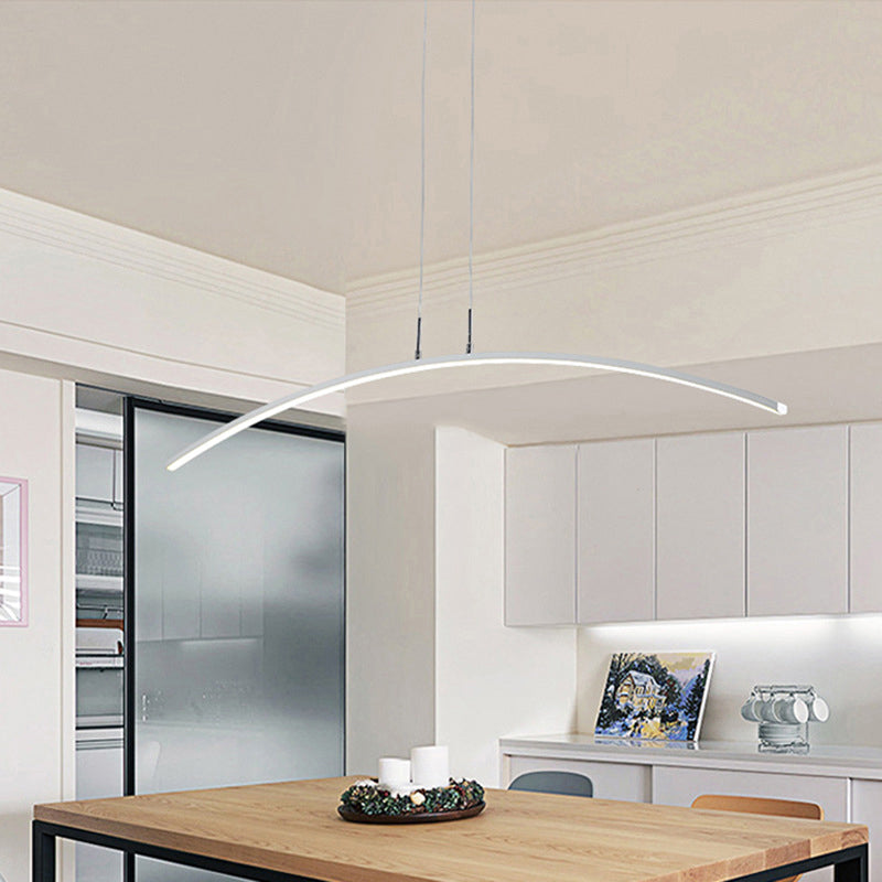 Arched Shape LED Pendant Light Modern Acrylic Dining Room Hanging Island Lighting