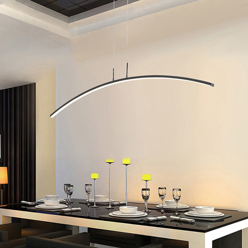 Arched Shape LED Pendant Light Modern Acrylic Dining Room Hanging Island Lighting