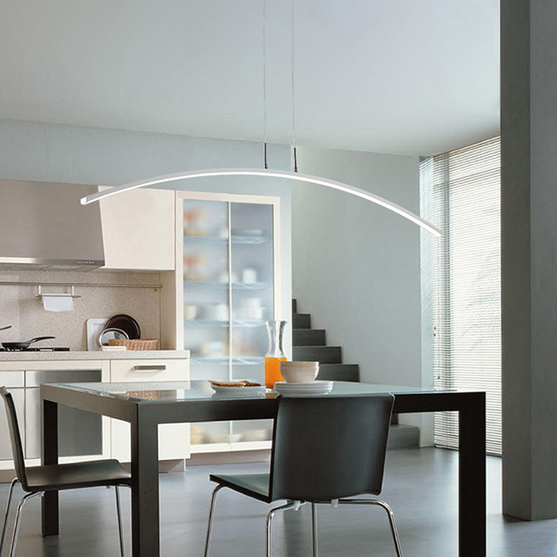 Arched Shape LED Pendant Light Modern Acrylic Dining Room Hanging Island Lighting
