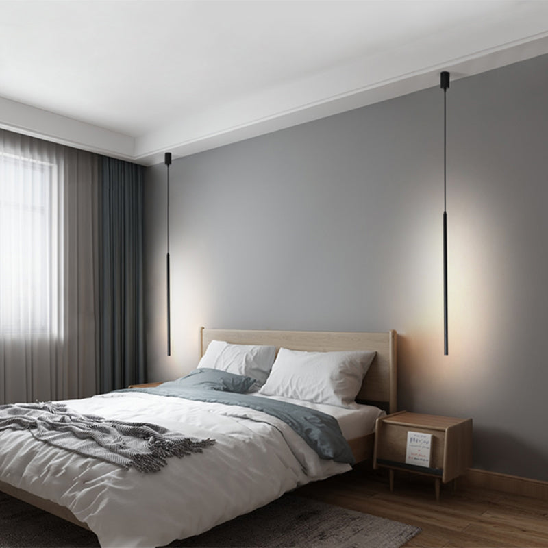 Acrilico Light Suspension LED Light Minimalist Black Pendant Fime -Set per letto