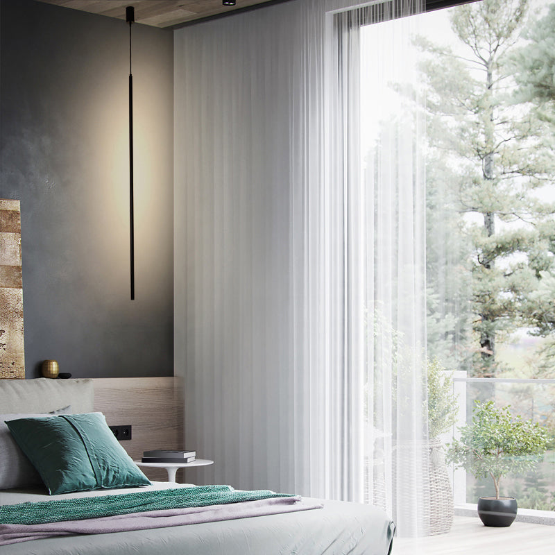 Acrilico Light Suspension LED Light Minimalist Black Pendant Fime -Set per letto