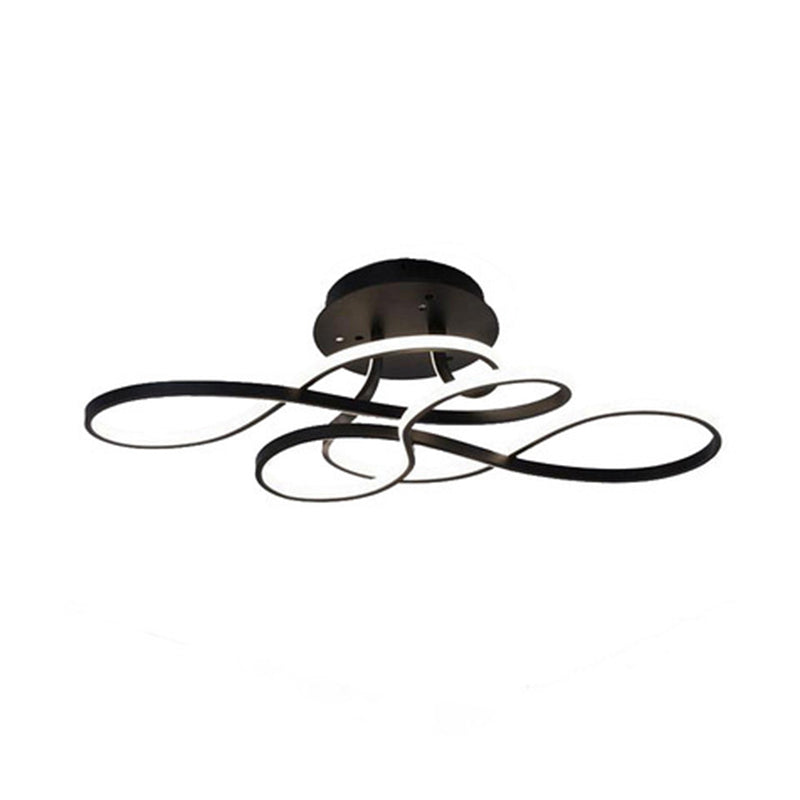 Twisting Living Room Ceiling Mounted Light Acrylic Minimalist LED Semi Flush Mount