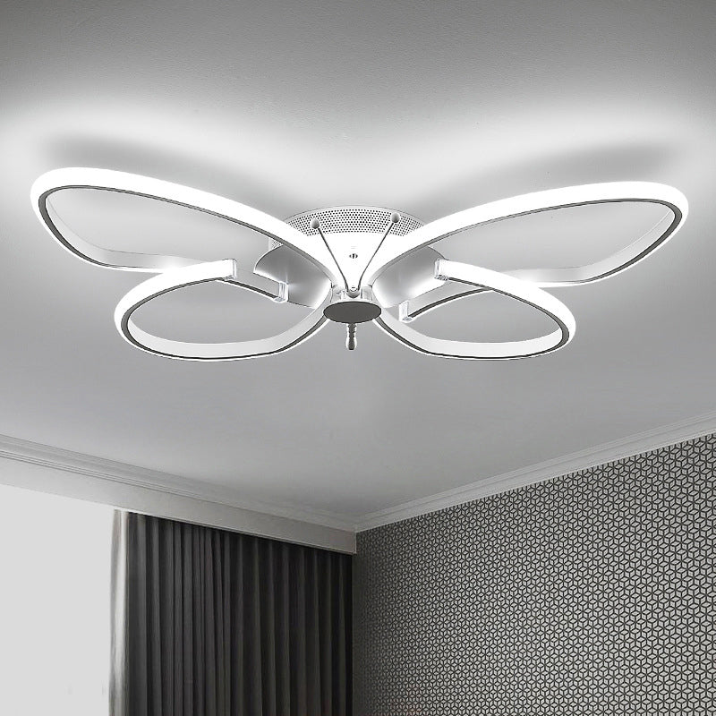 Butterfly Bedroom LED Flush Lighting Aluminum Modern Style Ceiling Mounted Light Fixture