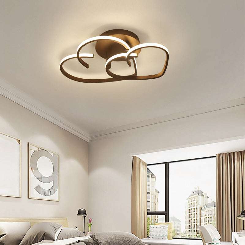 Heart Flush Ceiling Light Contemporary Acrylic Living Room LED Flush Mount Lighting Fixture