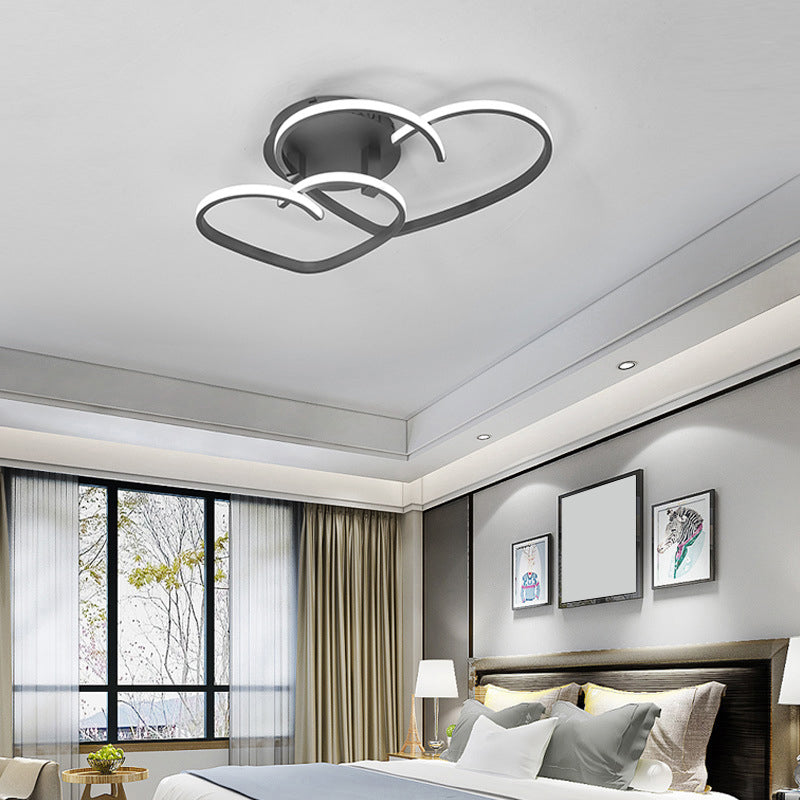 Heart Flush Ceiling Light Contemporary Acrylic Living Room LED Flush Mount Lighting Fixture