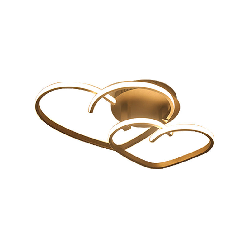 Heart Flush Ceiling Light Contemporary Acrylic Living Room LED Flush Mount Lighting Fixture