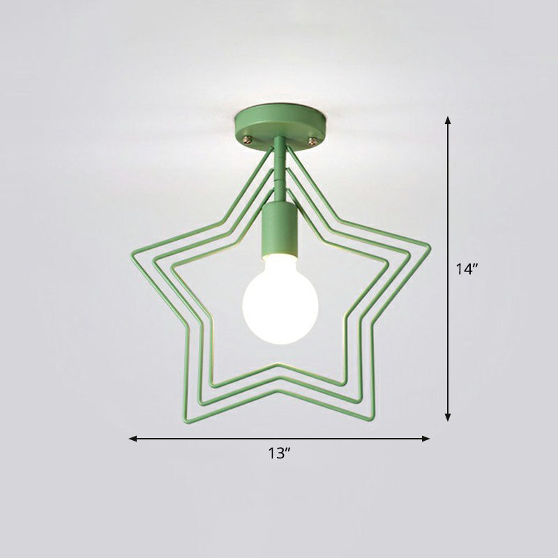 Apparecchio da incasso a semi-incasso a 1 luce con illuminazione in ferro geometrico stile retrò per corridoio
