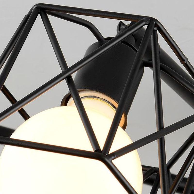 8 Bulbs Chandelier Lighting Retro Style Radial Iron Pendant Light in Black for Barbershop