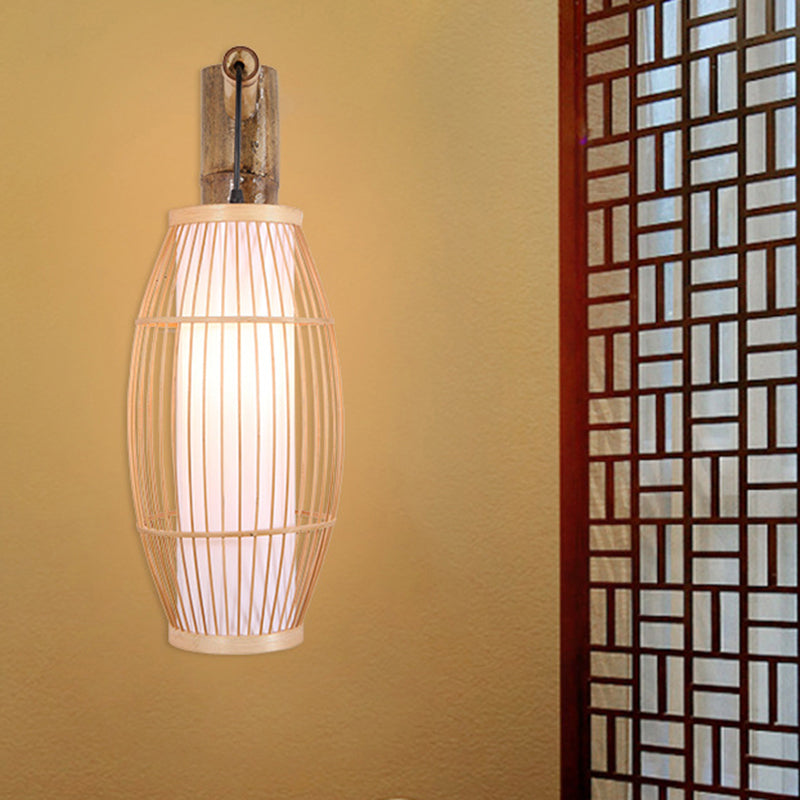 Vat bamboe muurlicht minimalistisch 1 hoofd houten muurverlichting voor restaurant voor restaurant