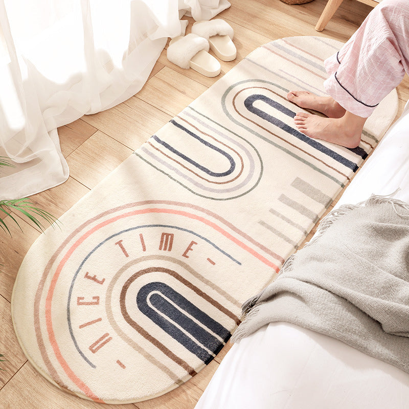 Relaxing Geo Print Rug Multi Colored Synthetics Area Rug Anti-Slip Machine Washable Carpet for Bedroom