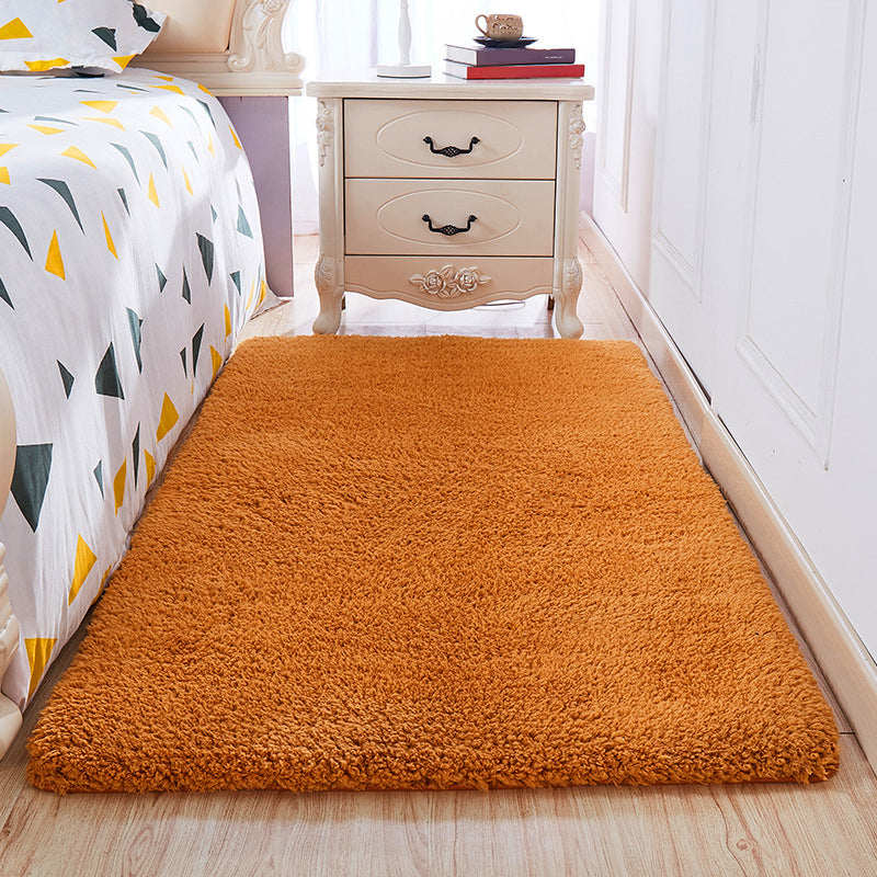 Casual Room Rug Multi-Color Solid Color Area Carpet Cotton Non-Slip Backing Washable Easy Care Rug