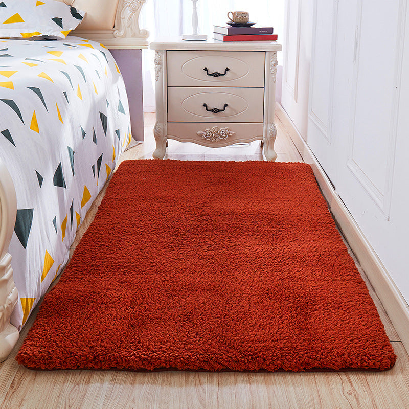 Casual Room Rug Multi-Color Solid Color Area Carpet Cotton Non-Slip Backing Washable Easy Care Rug