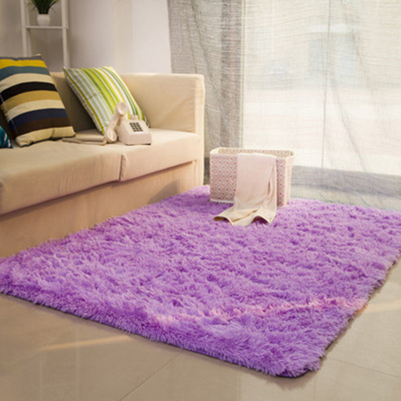Casual Living Room Rug Multi-Colored Solid Rug Polypropylene Non-Slip Pet Friendly Area Carpet