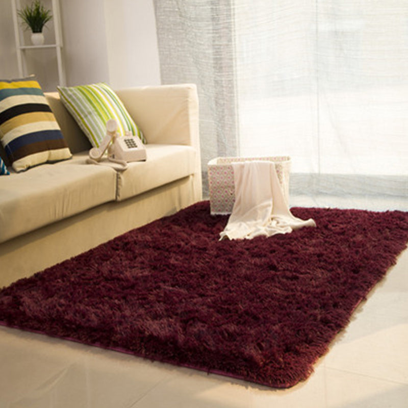 Casual Living Room Rug Multi-Colored Solid Rug Polypropylene Non-Slip Pet Friendly Area Carpet