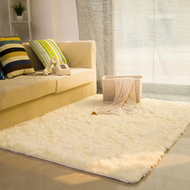 Casual Living Room Rug Multi-Colored Solid Rug Polypropylene Non-Slip Pet Friendly Area Carpet