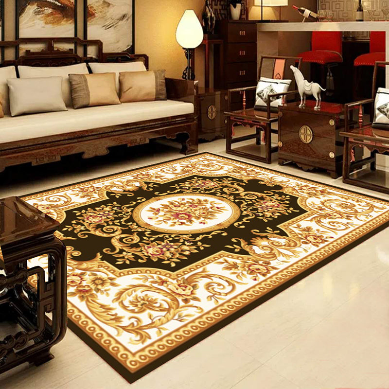 Retro Multi-Color Western Rug Synthetics Blumenmuster Bereich Teppich nicht rutschfestem Waschmaschine für Wohnzimmer