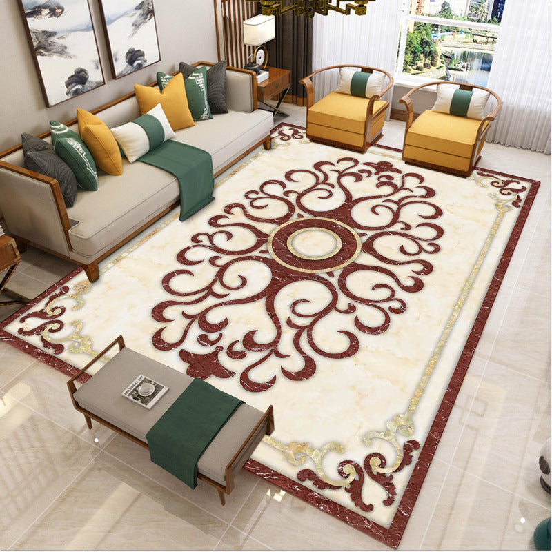 Luxe zuidwestelijke vloerkleed Multicolor Flower bedrukt tapijt Huisdiervriendelijke gemakkelijke verzorgbaar wasbaar tapijt voor salon
