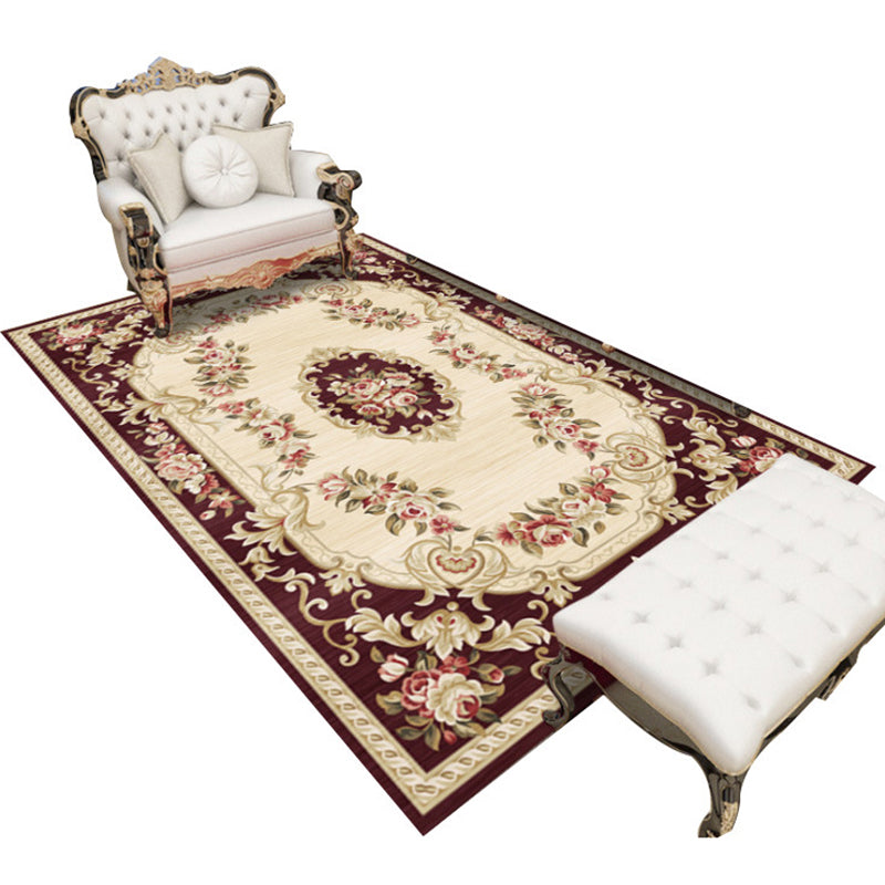 Antiquitäten gemusterter Teppich mehrfarbiges Polypropylen Innenteppich Easy Care Waschablenkapel für Salon