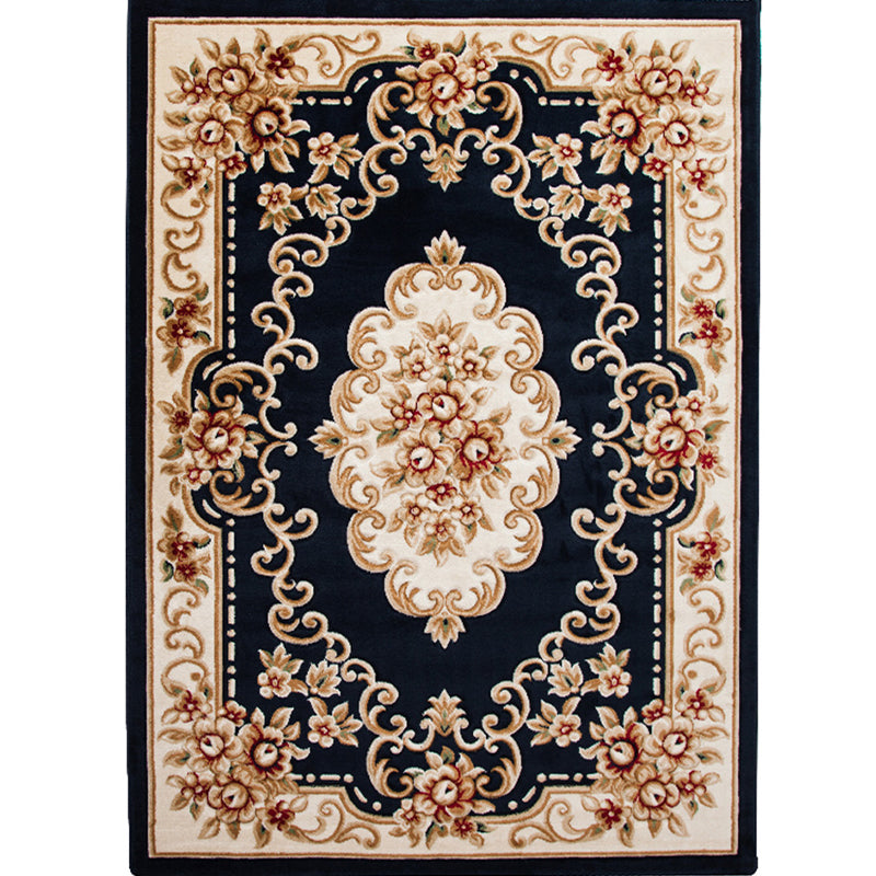 Retro mehrfarbiger Blumenteppich Polyster Western Teppich Easy Care Machine Waschbare Teppich für Wohnzimmer