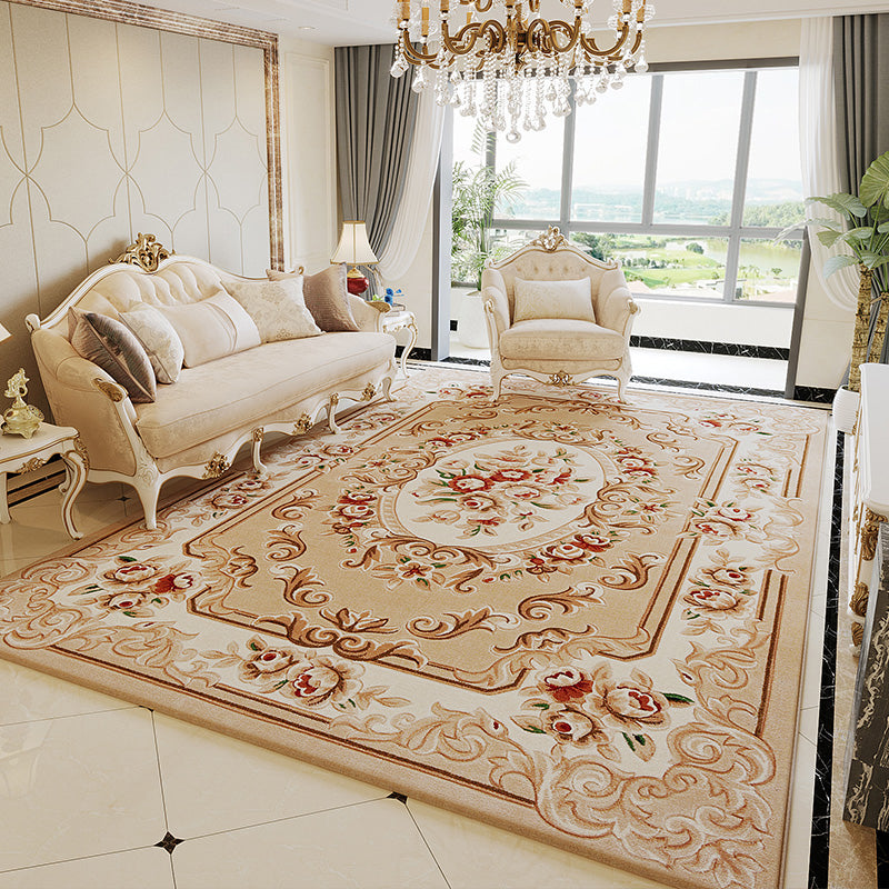 Retro mehrfarbiger Blumenteppich Polyster Western Teppich Easy Care Machine Waschbare Teppich für Wohnzimmer
