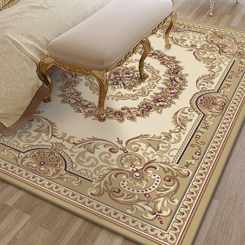 Multi Colored Living Room Rug Olden Floral Pattern Carpet Polyster Easy Care Machine Washable Indoor Rug