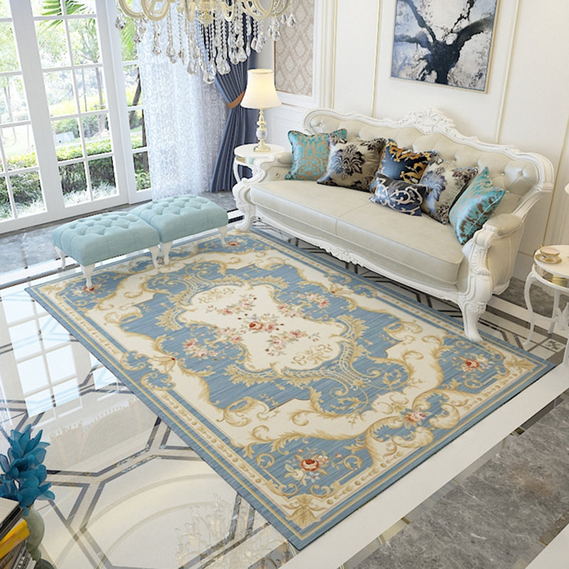 Multi-Farben Blumenmuster Teppich Polypropylen Retro-Innenteppich nicht rutschfest