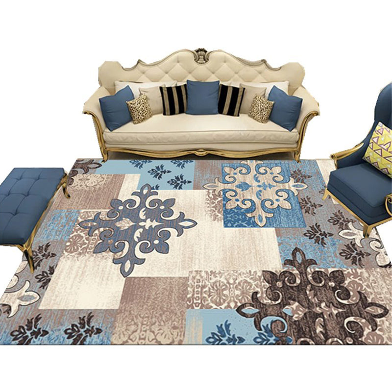 Sanitär Teppich Multi-Color Geometrisches Muster Innenteppich Polyster Haustierfreundlicher Waschblatt Teppich