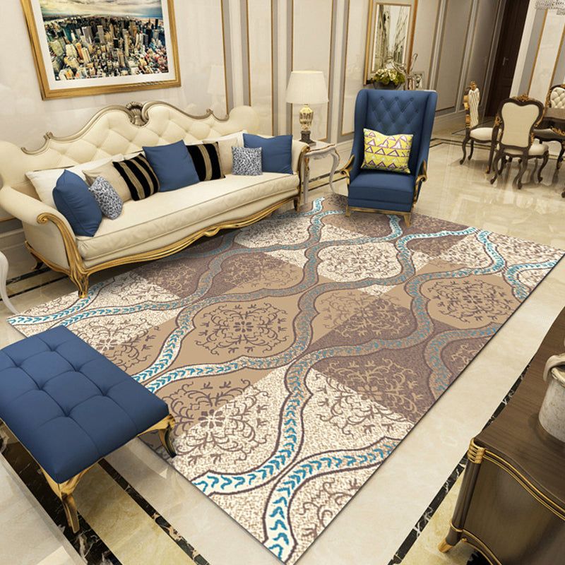 Sanitär Teppich Multi-Color Geometrisches Muster Innenteppich Polyster Haustierfreundlicher Waschblatt Teppich