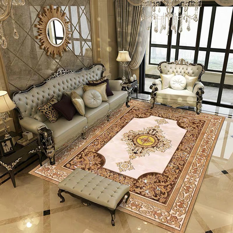 Mehrfachfarbener Retro-Teppich Polypropylen Blumenmuster Bereich Teppich Anti-Rutsch-Rückenwaschable Easy Care Teppich für Dekor