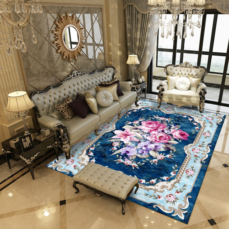 Zuidwestelijke woonkamer vloerkleed multi-gekleurde bloemen gedrukte gebied tapijt polyster niet-slip achterste gemakkelijke tapijten