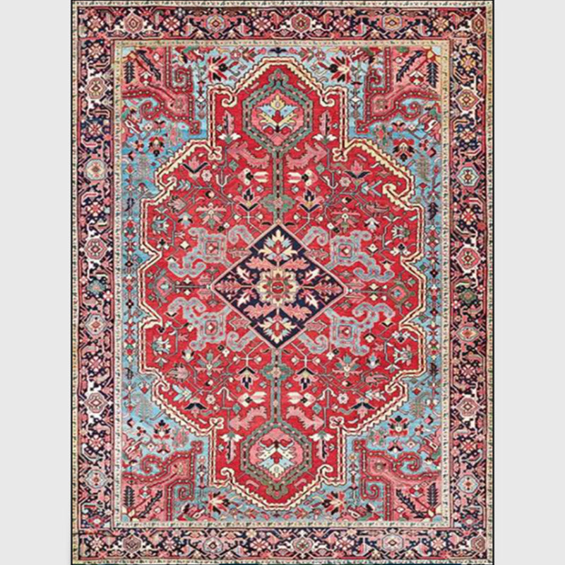 Boho-Chic Parlor Rug Multi Color Geometric Print Carpet Polypropylene Machine Washable Non-Slip Backing Rug