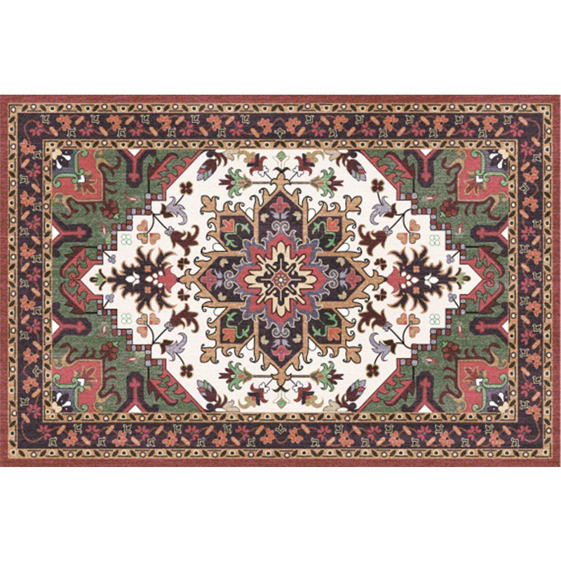 Boho-Chic Parlor Rug Multi Color Geometric Print Carpet Polypropylene Machine Washable Non-Slip Backing Rug