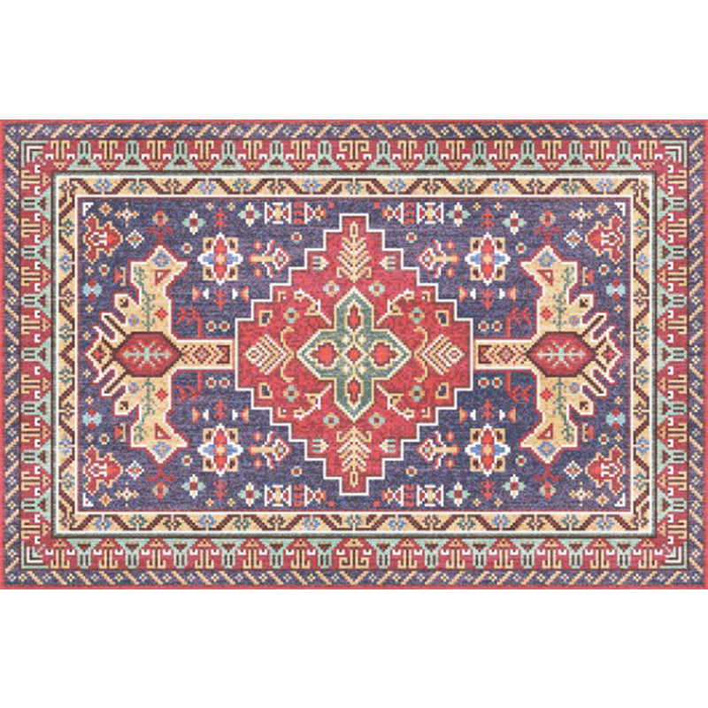 Boho-Chic Parlor Rug Multi Color Geometric Print Carpet Polypropylene Machine Washable Non-Slip Backing Rug