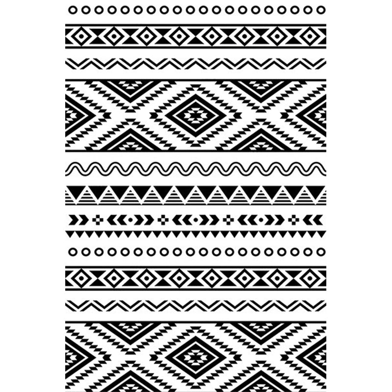 Boho-Chic Parlor Rug Multi Color Geometric Print Carpet Polypropylene Machine Washable Non-Slip Backing Rug