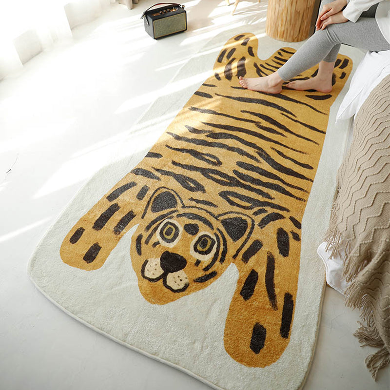 Irregular Shape Animal Skin Rug Multicolor Casual Carpet Polyster Anti-Slip Backing Washable Rug for Kids