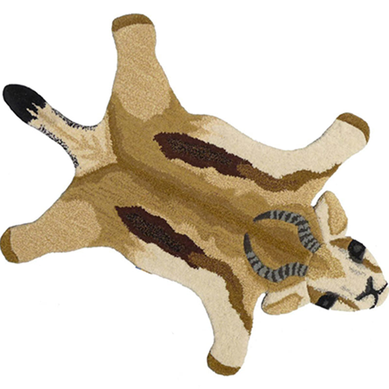 Casual Bedroom Rug Multi Color Animal Skin Pattern Carpet Lamb Wool Non-Slip Backing Easy Care Rug