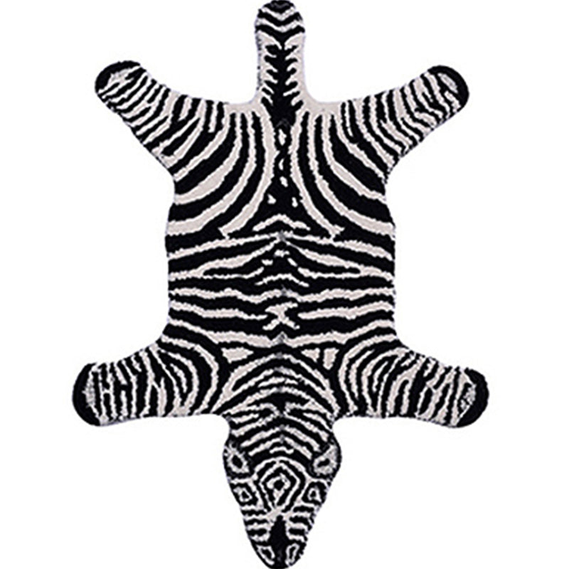 Casual Bedroom Rug Multi Color Animal Skin Pattern Carpet Lamb Wool Non-Slip Backing Easy Care Rug