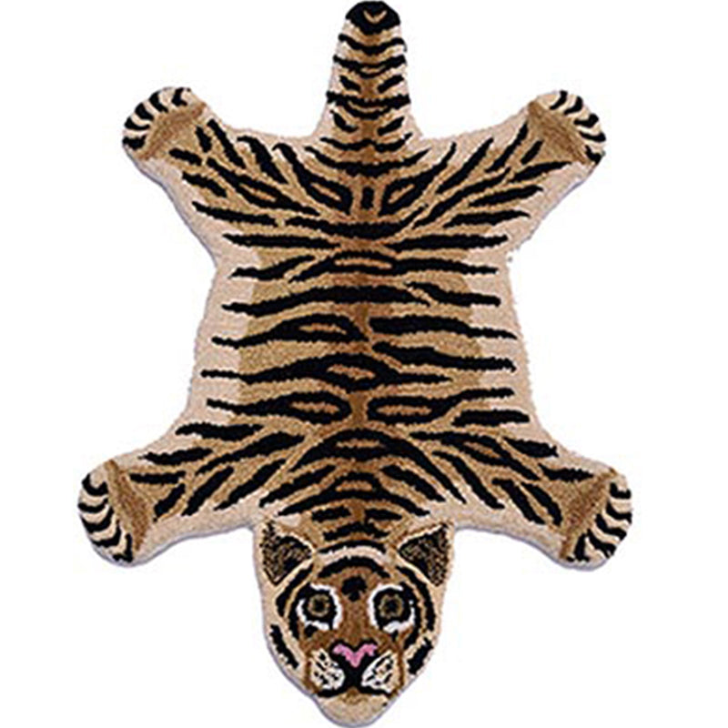 Casual Bedroom Rug Multi Color Animal Skin Pattern Carpet Lamb Wool Non-Slip Backing Easy Care Rug