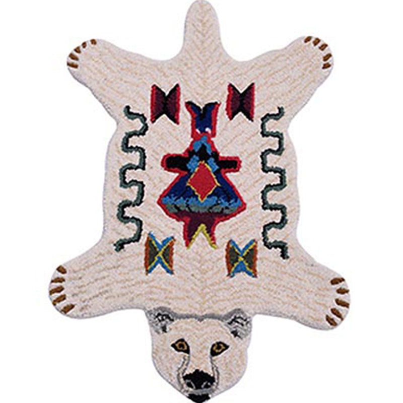 Casual Bedroom Rug Multi Color Animal Skin Pattern Carpet Lamb Wool Non-Slip Backing Easy Care Rug