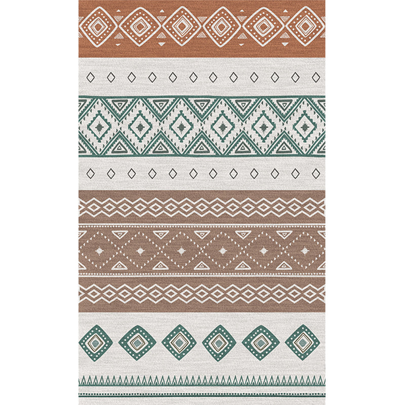 Boho Living Room Rug Multi-Color Geometric Pattern Carpet Flax Environmental Handmade Rug with Tassel