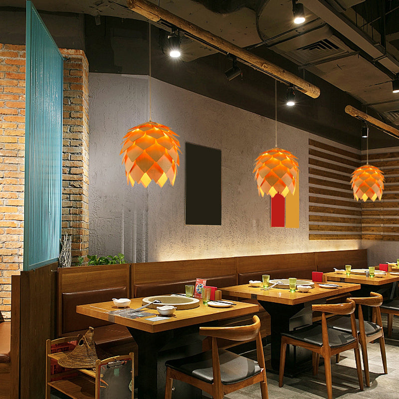 Handmade Restaurant Suspension Light Wood 1-Light Simplicity Pendant Light Fixture