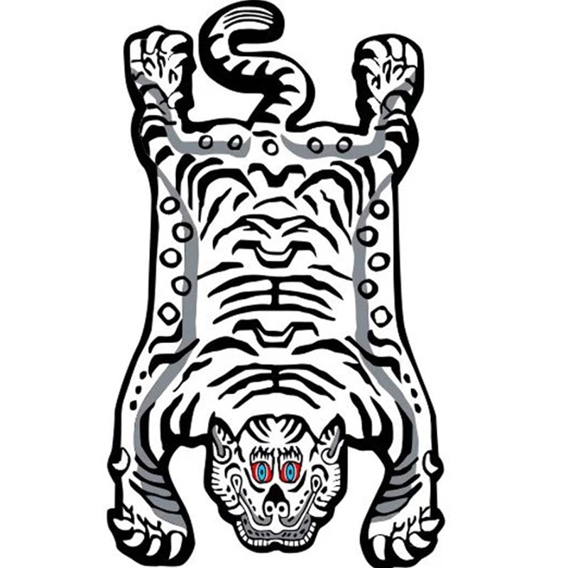 Irregular Shape Tiger Skin Rug Multi Colored Creative Indoor Rug Acrylic Anti-Slip Pet Friendly Rug for Decor