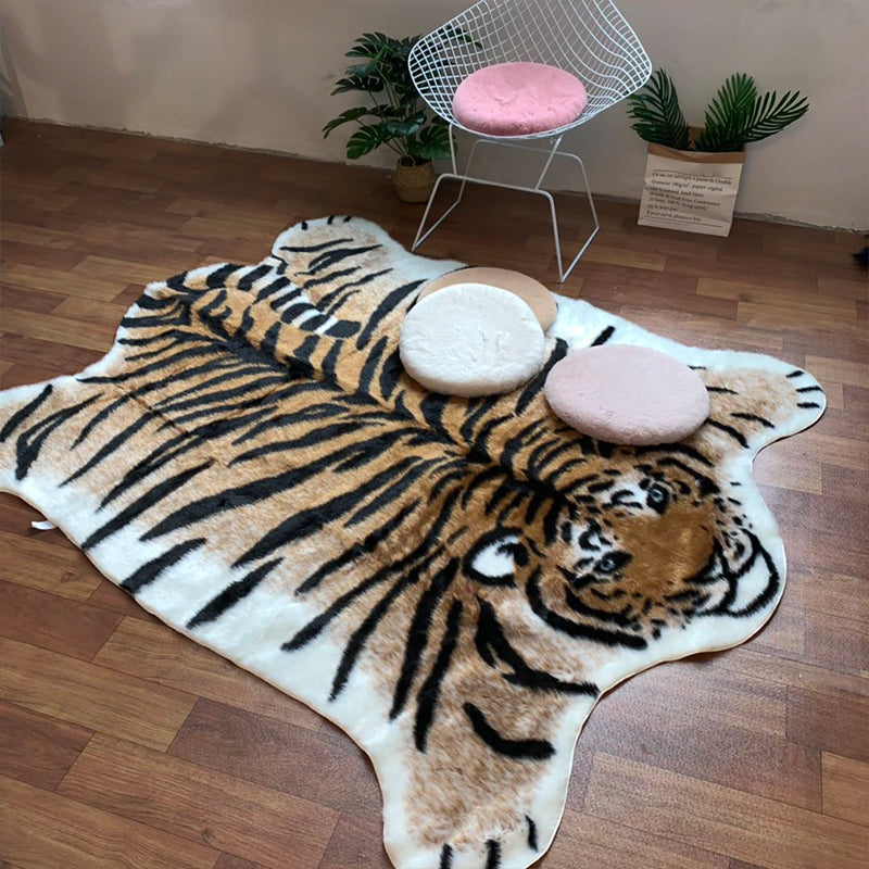 Modern Living Room Rug Multi-Colored Animal Skin Area Carpet Acrylic Pet Friendly Washable Indoor Rug